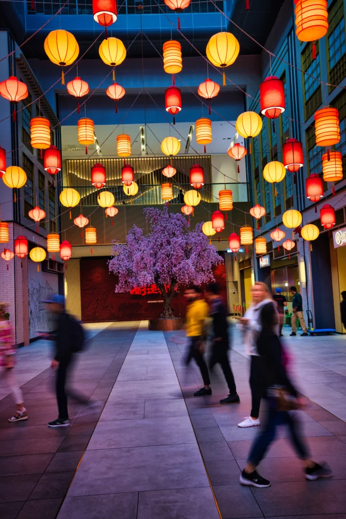 Chinese Cultural Zone at Dubai Mall – Lanterns, Decor, and Traditional Elements