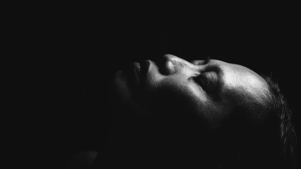 Black and white portrait of a woman’s face — artistic monochrome by DICAPLO