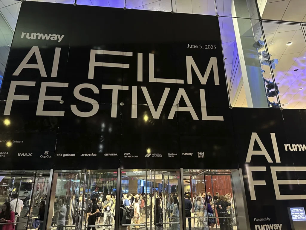 Runway AI Film Festival 2025 – Filmmakers watching AI-generated short films in New York