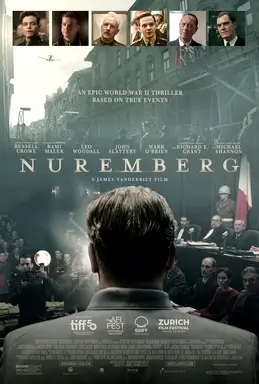 Nuremberg historical drama film scene depicting the Nuremberg Trials after World War II
